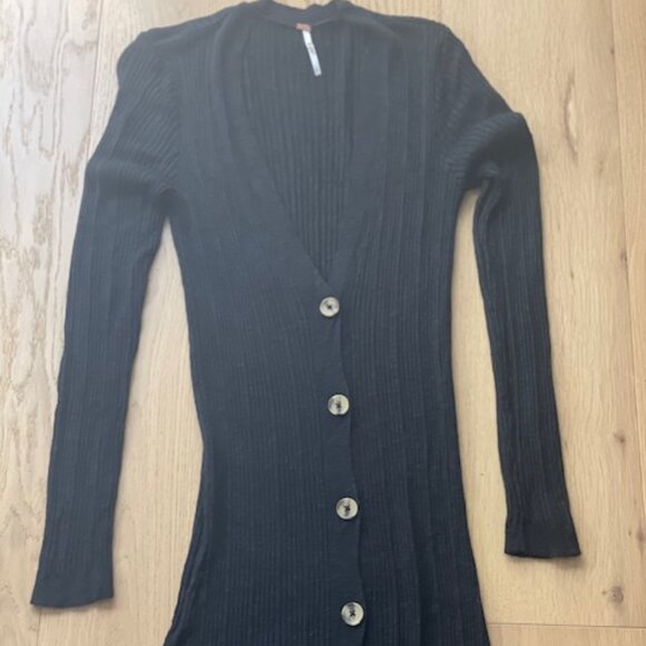 Free People Date Night Black Cardigan Size Small - Picture 4 of 6